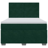 Giroletto a Molle con Materasso Verde Scuro 140x200 cm Velluto
