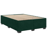 Giroletto a Molle con Materasso Verde Scuro 140x200 cm Velluto