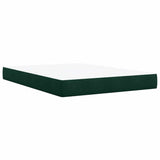 Giroletto a Molle con Materasso Verde Scuro 140x200 cm Velluto