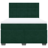 Giroletto a Molle con Materasso Verde Scuro 140x200 cm Velluto