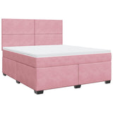 Giroletto a Molle con Materasso Rosa 180x200 cm in Velluto