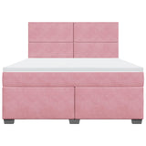 Giroletto a Molle con Materasso Rosa 180x200 cm in Velluto