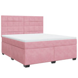 Giroletto a Molle con Materasso Rosa 180x200 cm in Velluto