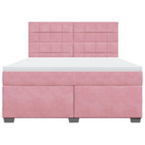 Giroletto a Molle con Materasso Rosa 180x200 cm in Velluto