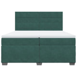 Giroletto a Molle con Materasso Verde Scuro 200x200 cm Velluto