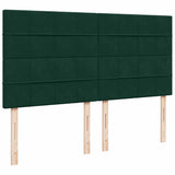 Giroletto a Molle con Materasso Verde Scuro 200x200 cm Velluto