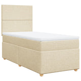 Giroletto a Molle con Materasso Crema 90x190 cm in Tessuto