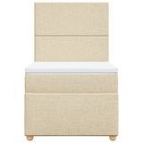 Giroletto a Molle con Materasso Crema 90x190 cm in Tessuto