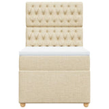 Giroletto a Molle con Materasso Crema 90x190 cm in Tessuto