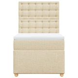 Giroletto a Molle con Materasso Crema 90x190 cm in Tessuto