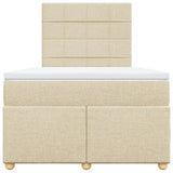 Giroletto a Molle con Materasso Crema 120x190 cm in Tessuto