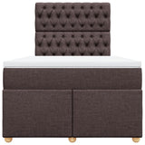 Giroletto a Molle con Materasso Marrone Scuro 120x190cm Tessuto