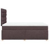 Giroletto a Molle con Materasso Marrone Scuro 120x190cm Tessuto