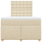 Giroletto a Molle con Materasso Crema 120x190 cm in Tessuto