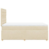Giroletto a Molle con Materasso Crema 120x190 cm in Tessuto