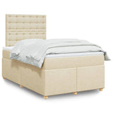 Giroletto a Molle con Materasso Crema 120x190 cm in Tessuto