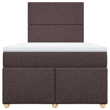 Giroletto a Molle con Materasso Marrone Scuro 120x200cm Tessuto