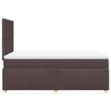 Giroletto a Molle con Materasso Marrone Scuro 120x200cm Tessuto