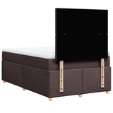 Giroletto a Molle con Materasso Marrone Scuro 120x200cm Tessuto