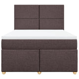 Giroletto a Molle con Materasso Marrone Scuro 140x190cm Tessuto
