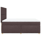 Giroletto a Molle con Materasso Marrone Scuro 140x190cm Tessuto