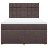 Giroletto a Molle con Materasso Marrone Scuro 140x190cm Tessuto