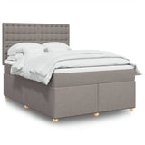 Giroletto a Molle con Materasso Tortora 140x190 cm in Tessuto