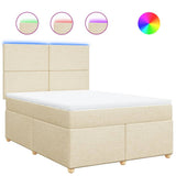 Giroletto a Molle con Materasso Crema 140x200 cm in Tessuto