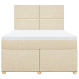 Giroletto a Molle con Materasso Crema 140x200 cm in Tessuto