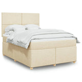 Giroletto a Molle con Materasso Crema 140x200 cm in Tessuto