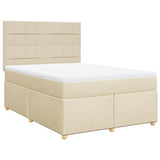 Giroletto a Molle con Materasso Crema 140x200 cm in Tessuto