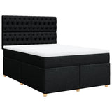 Giroletto a Molle con Materasso Nero 140x200 cm in Tessuto