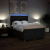 Giroletto a Molle con Materasso Nero 140x200 cm in Tessuto