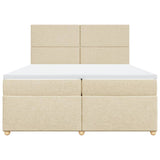 Giroletto a Molle con Materasso Crema 200x200 cm in Tessuto