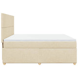 Giroletto a Molle con Materasso Crema 200x200 cm in Tessuto