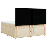 Giroletto a Molle con Materasso Crema 200x200 cm in Tessuto