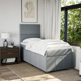 Giroletto a Molle con Materasso Grigio Chiaro 90x200 cm Tessuto