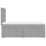 Giroletto a Molle con Materasso Grigio Chiaro 90x200 cm Tessuto