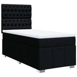 Giroletto a Molle con Materasso Nero 90x200 cm in Tessuto