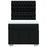 Giroletto a Molle con Materasso Nero 90x200 cm in Tessuto