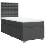 Giroletto a Molle con Materasso Grigio Scuro 90x200 cm Tessuto