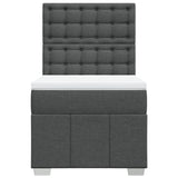 Giroletto a Molle con Materasso Grigio Scuro 90x200 cm Tessuto
