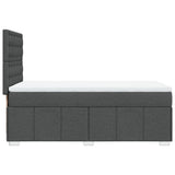 Giroletto a Molle con Materasso Grigio Scuro 90x200 cm Tessuto