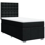 Giroletto a Molle con Materasso Nero 90x200 cm in Tessuto