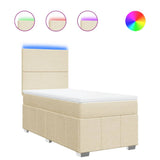 Giroletto a Molle con Materasso Crema 100x200 cm in Tessuto