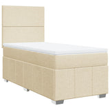 Giroletto a Molle con Materasso Crema 100x200 cm in Tessuto