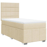Giroletto a Molle con Materasso Crema 100x200 cm in Tessuto