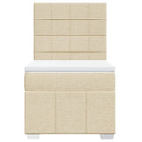 Giroletto a Molle con Materasso Crema 100x200 cm in Tessuto