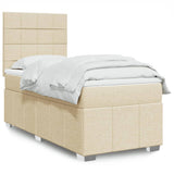 Giroletto a Molle con Materasso Crema 100x200 cm in Tessuto