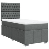 Giroletto a Molle con Materasso Grigio Scuro 100x200 cm Tessuto